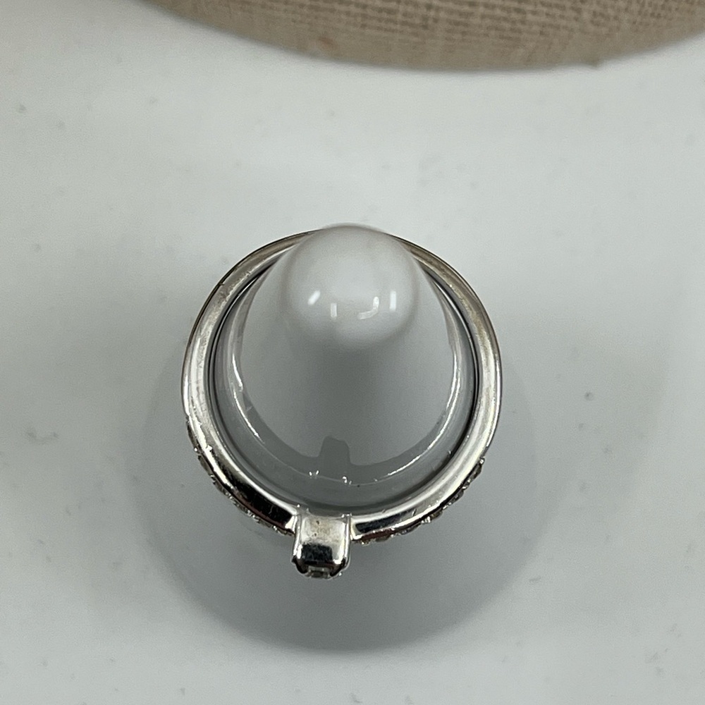 Vintage 925 FAS Sterling Silver Ring Size 7 CZ Solitaire & Channel Accents - Picture 15 of 17